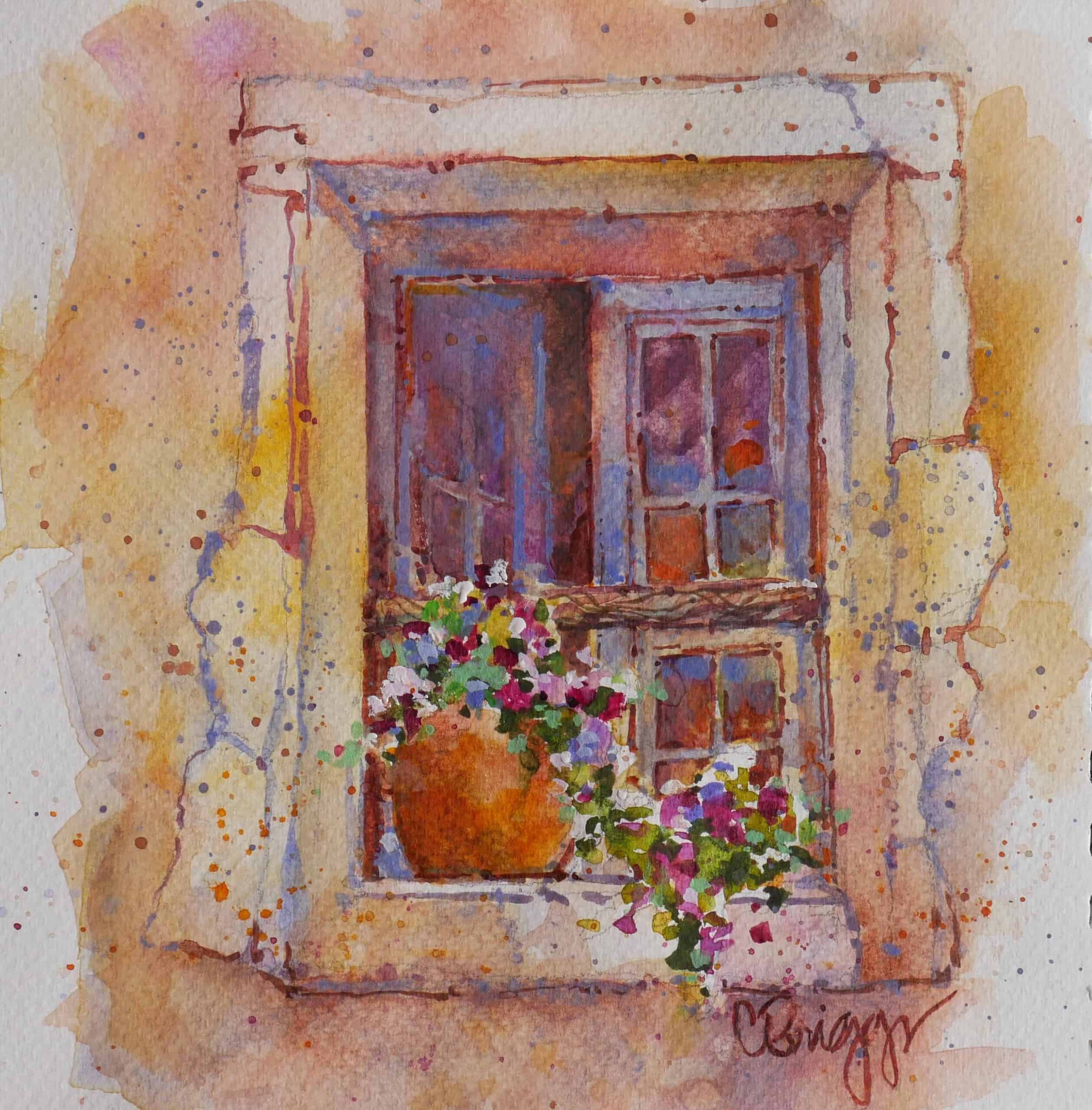 Le baux window Sketchbook scaled Le Baux Window Cindy Briggs Art Watercolor Painting