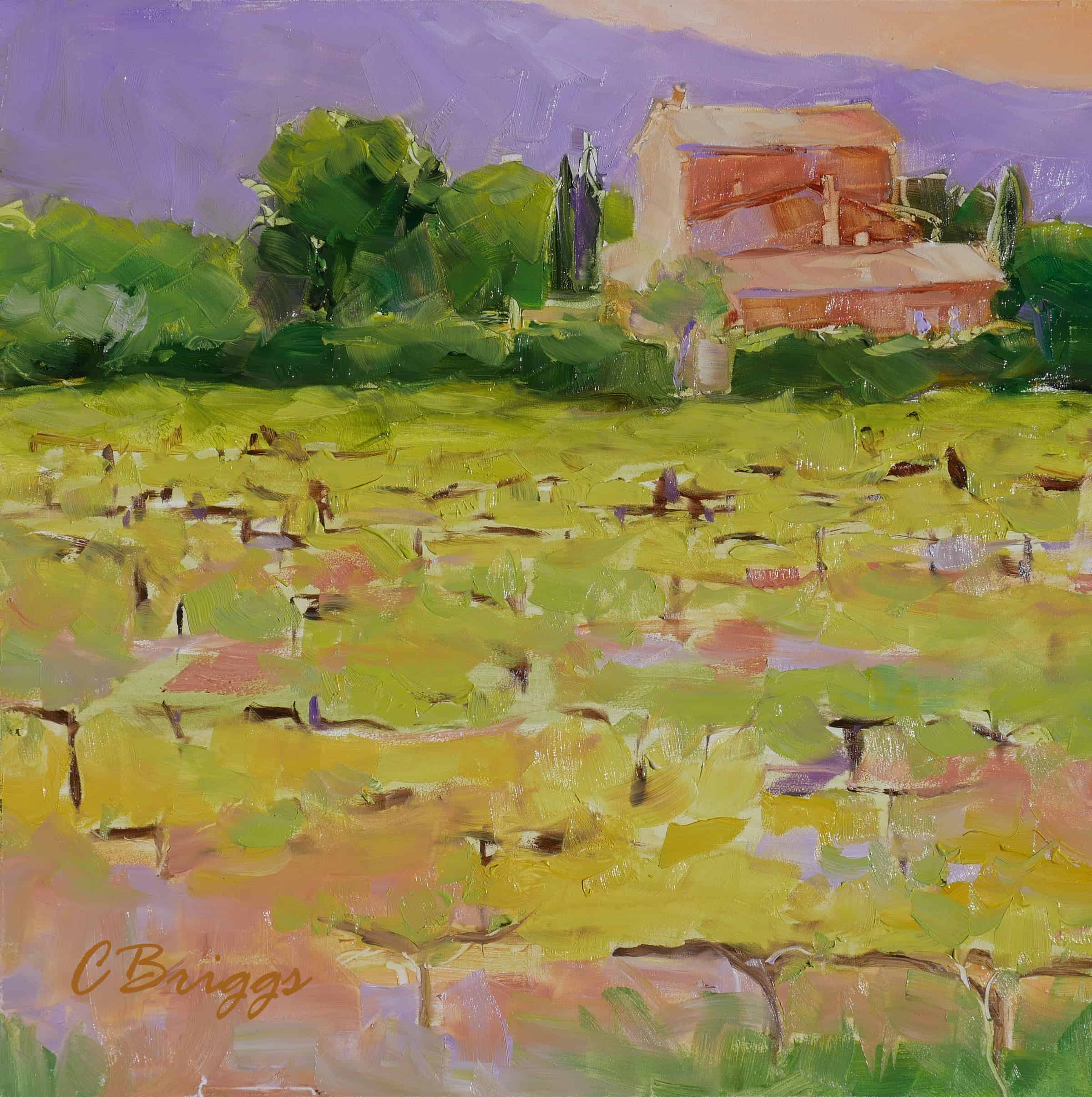 Oppede Vineyards Plein Air Oppede Vineyards Plein Air Cindy Briggs Art Watercolor Painting