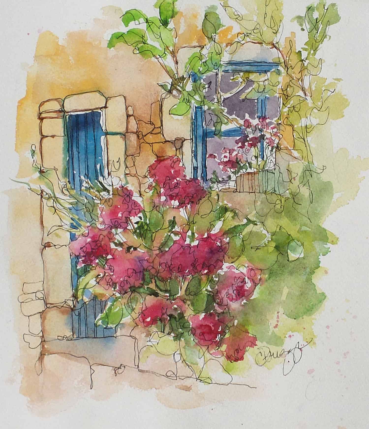 A page from Cindys Spain Sketchbook A Page from Cindy's Sketchbook Cindy Briggs Art Watercolor Painting