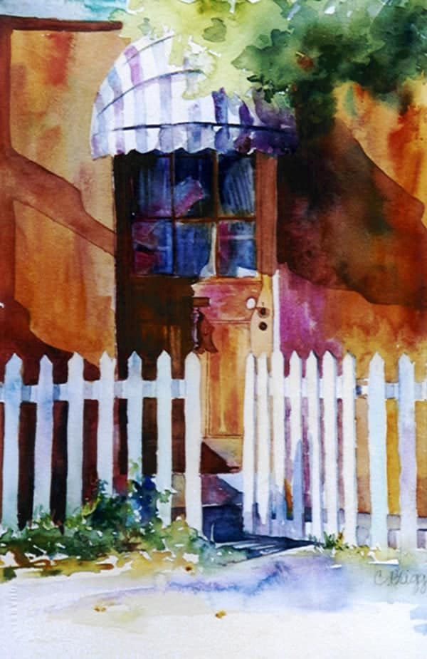 Cottage Doorway Cottage Doorway, Tasmania Cindy Briggs Art Watercolor Painting