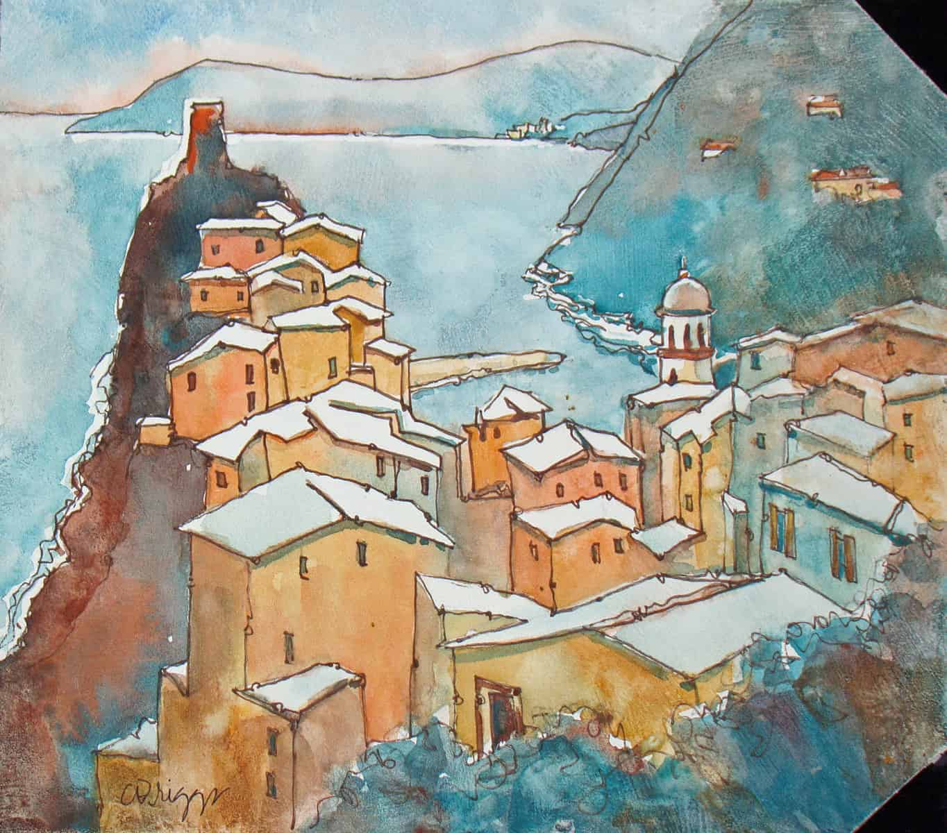 Journal Cover Vernazza Journal Cover Vernazza Cindy Briggs Art Watercolor Painting