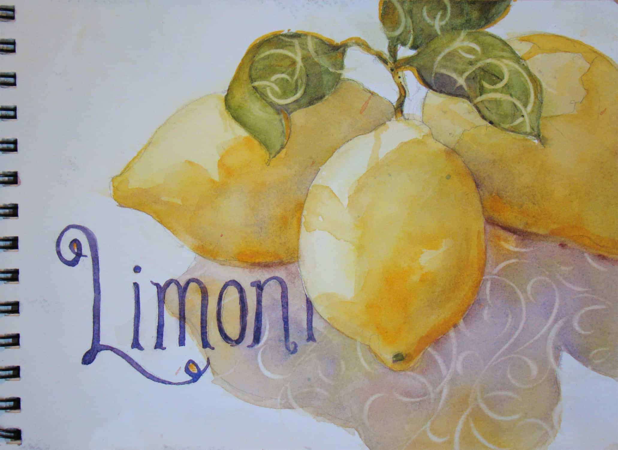 Limoni Limoni Cindy Briggs Art Watercolor Painting