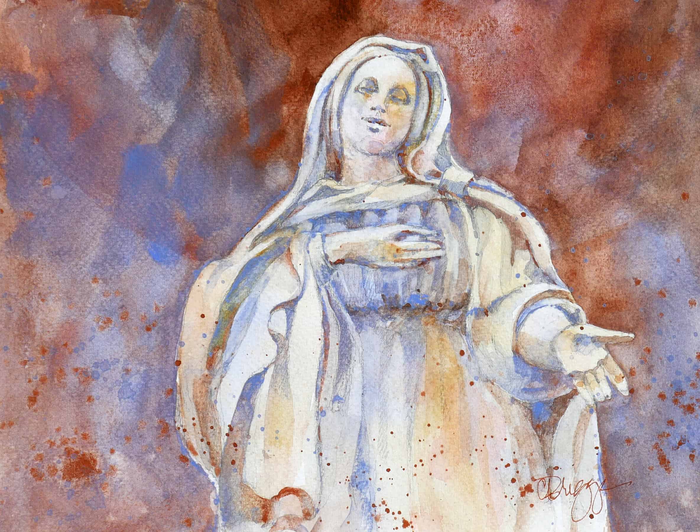 Mary Welcomes LIsle Sur La Sorge Mary Welcomes in L'Isle sur la Sorgue Cindy Briggs Art Watercolor Painting