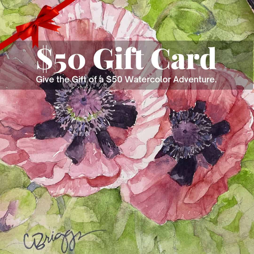 GIFT CARDS Cindy Briggs Art Watercolor Painting CINDY GIFT CARD 50
